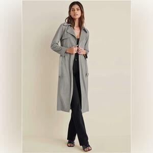 Faux Suede Trench Coat- Size 8